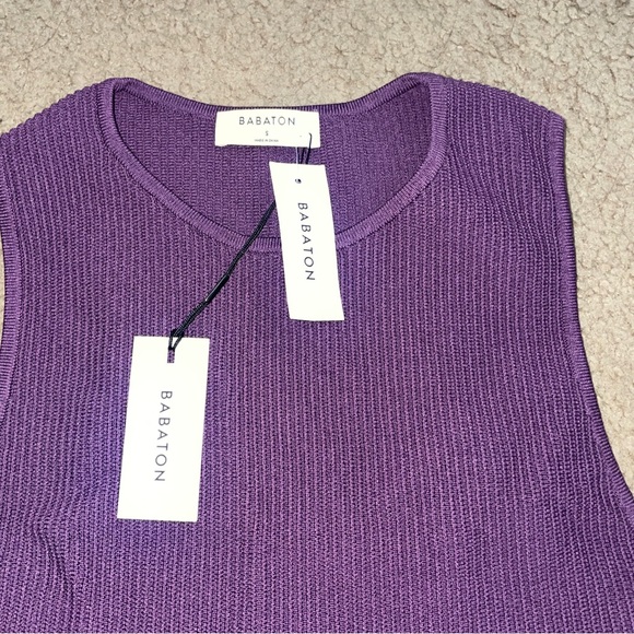 Babaton Aritzia Black Sculpt Knit Ribbed Racer, Tank Top Size S, NWT - Picture 2 of 6